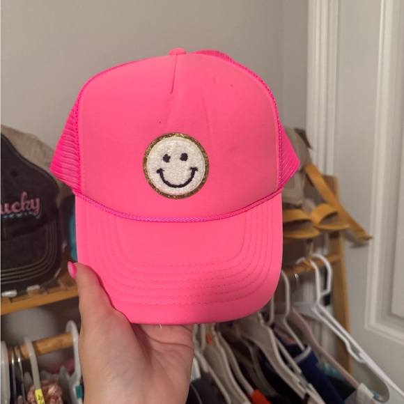 Accessories - Pink Smiley Face Trucker Hat